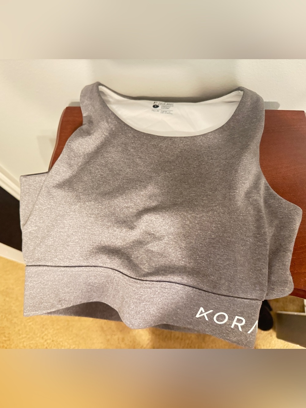Koral Silver Gray Metallic Sports Bra